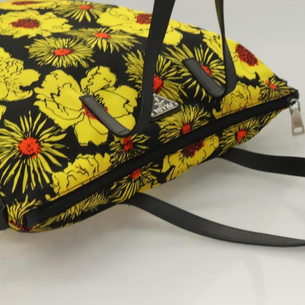 PRADA Hand Bag Nylon Yellow Silver - Picture 6 of 9